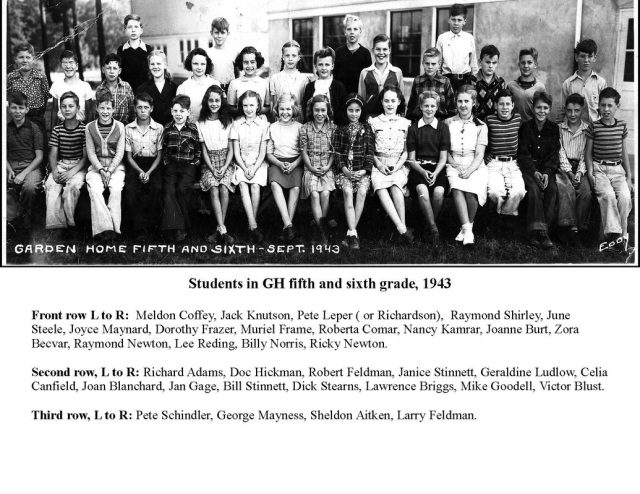 1943 Garden Home School, 5th and 6th grades