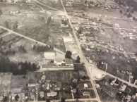1956 aerial photo of Garden Home School and Lamb's Thriftway under construction