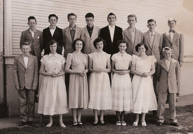 circa 1951 8th grade class, graduation Garden Home School